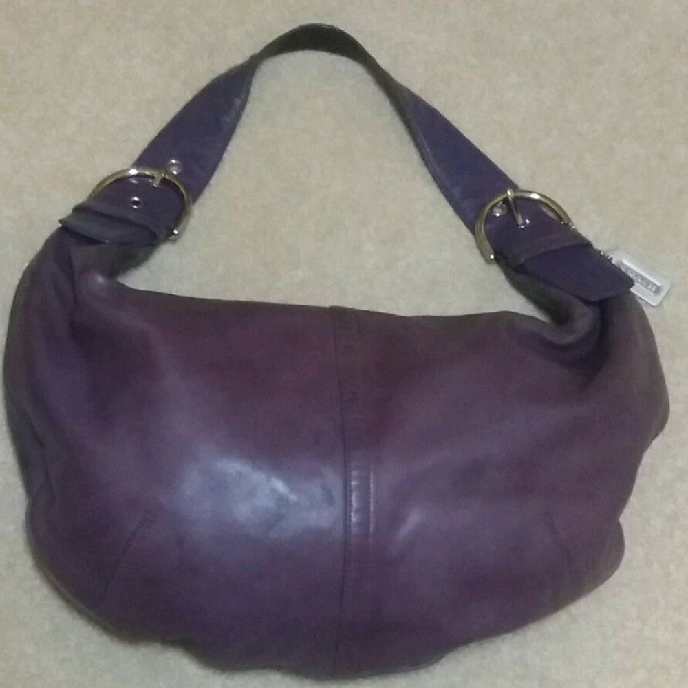 Coach Lambskin Leather Purple Hobo